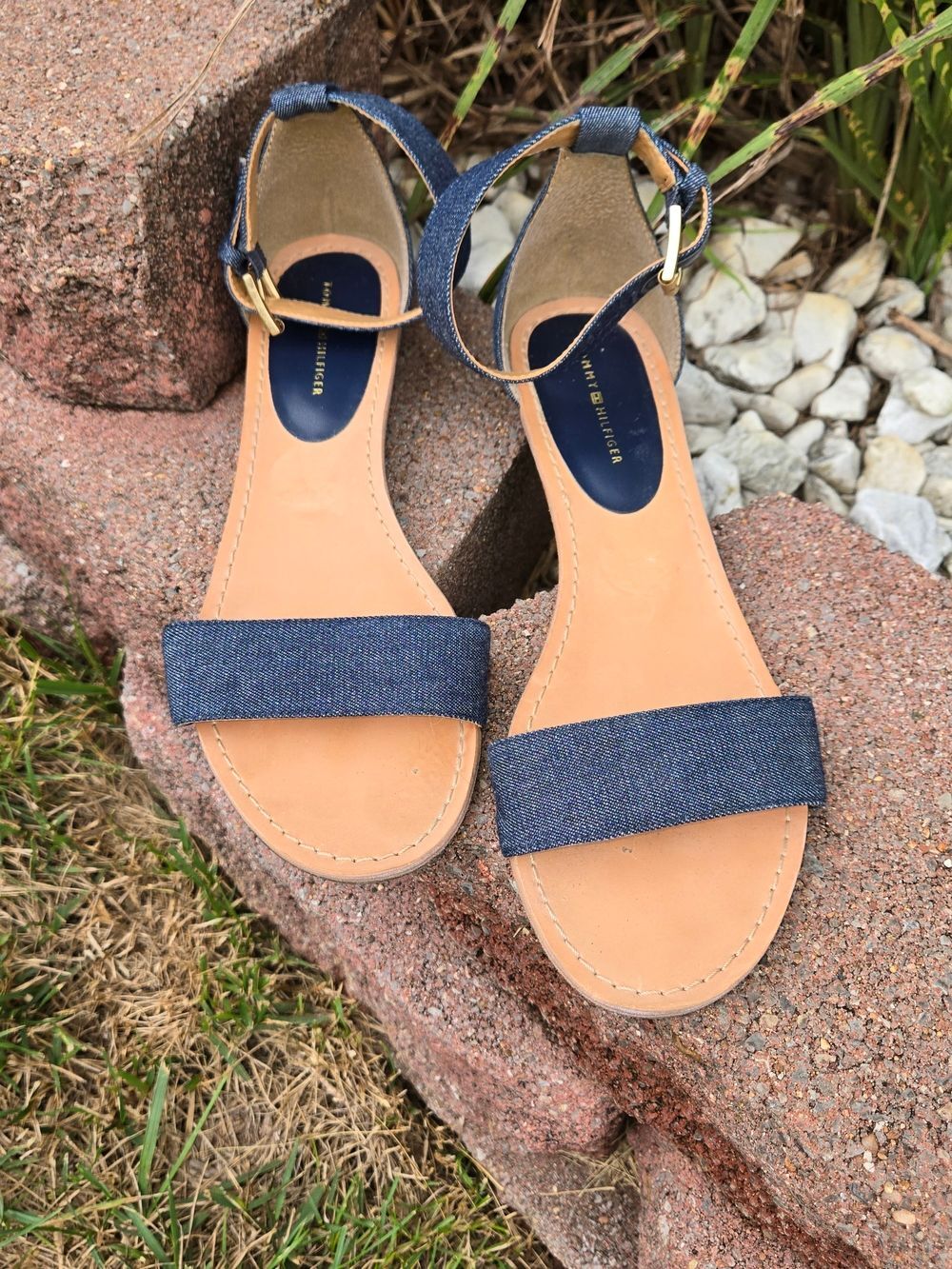 Tommy Hilfiger Denim Blue Ankle-Strap Sandals